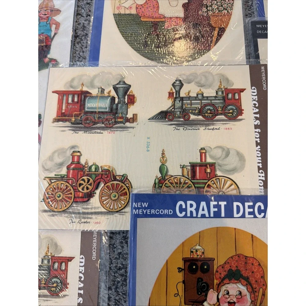 Vintage Meyercord Decals For Arts And Crafts Lot Of 7 Sheets 1960's